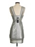 Rampage Metallic Silver Cocktail Dress Size S - photo 2