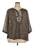 MASON & BELLE 100% Polyester Gray 3/4 Sleeve Blouse Size 3X - photo 1