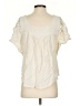 One World 100% Rayon Ivory Short Sleeve Blouse Size S - photo 2