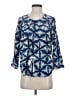 Ulla Johnson 100% Silk Tie-dye Blue 3/4 Sleeve Silk Top Size 4 - photo 1