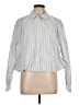 Gap 100% Cotton Stripes Blue Silver Long Sleeve Button-Down Shirt Size L - photo 1