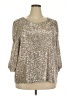 Cable & Gauge Silver 3/4 Sleeve Blouse Size 3X - photo 1