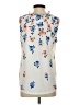 Ann Taylor Factory 100% Polyester Floral Ivory Sleeveless Blouse Size S - photo 2