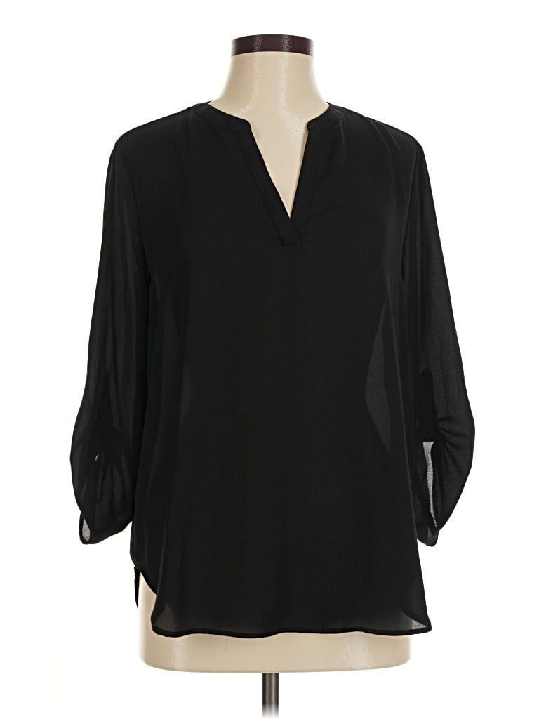Pre-owned Everleigh 3/4 Sleeve Blouse In Black