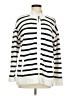 T by Talbots 100% Cotton Stripes White Track Jacket Size M - photo 1