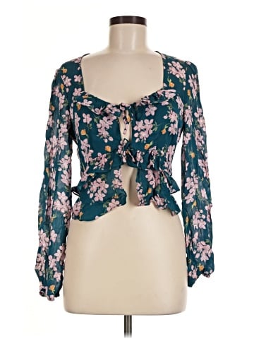 Intermix 3/4 Sleeve Silk Top (view 1)
