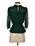 Monteau 100% Polyester Green 3/4 Sleeve Blouse Size S - photo 2