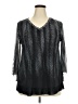 Timeson Black 3/4 Sleeve Blouse Size XXL - photo 1