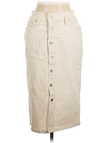 Madewell Denim High-Waist Midi Skirt in Vintage Canvas Wash: Western Edition (view 1)