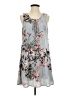 Jella C. Floral Gray Casual Dress Size S (estimated) - photo 1