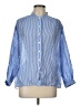 Gap Stripes Blue 3/4 Sleeve Button-Down Shirt Size L - photo 1