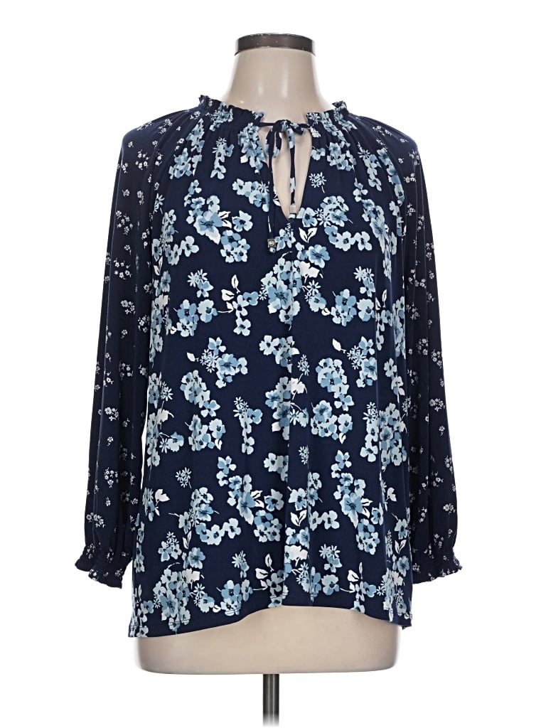 Pre-owned Michael Michael Kors 3/4 Sleeve Blouse In Blue