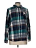 Natural Reflections Plaid Teal Long Sleeve Button-Down Shirt Size L - photo 1