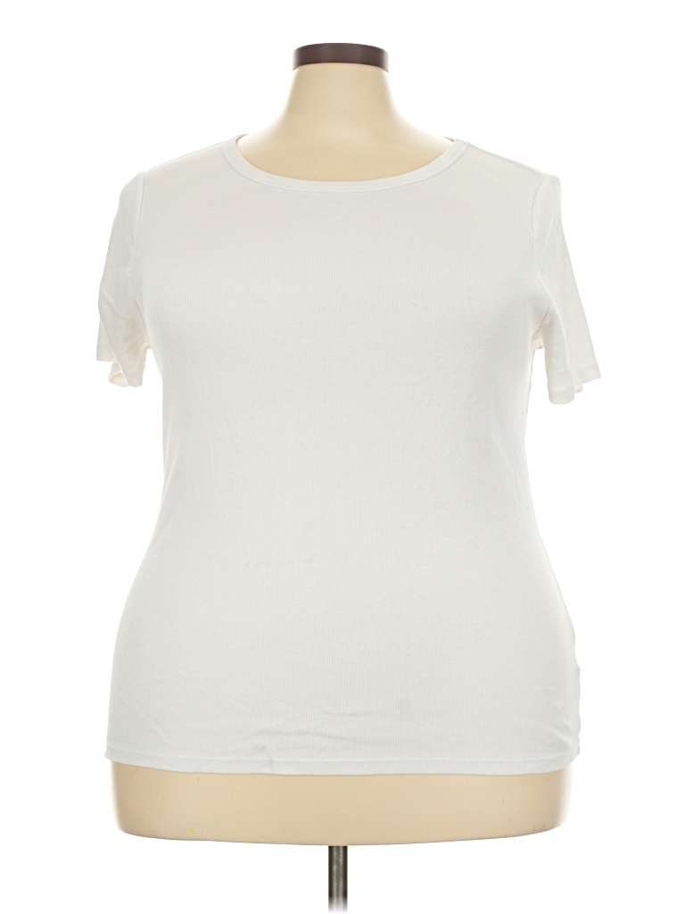 Pre-owned Time And Tru Short Sleeve T-shirt In Ivory
