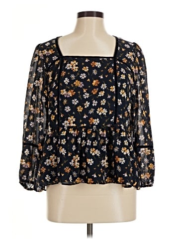 Madewell Velvet-Trimmed Square-Neck Top in Petal Party (view 1)