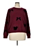 CeCe Hearts Bow Print Burgundy Pullover Sweater Size XL - photo 1