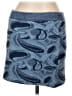 Zara Chevron-herringbone Blue Denim Skirt Size L - photo 1