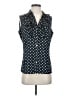 Alex Marie Polka Dots Blue Sleeveless Blouse Size S - photo 1