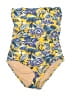 J.Crew Factory Store Tropical Yellow One Piece Swimsuit Size M - photo 1