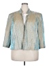 KM Collections by Milla Bell Metallic Teal Jacket Size 22 - photo 1