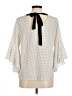 Green Envelope 100% Spandex Ivory 3/4 Sleeve Blouse Size M - photo 2