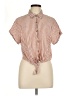 Thread & Supply Stripes Orange Short Sleeve Blouse Size L - photo 1