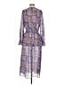 Assorted Brands Print Purple Casual Dress Size S - photo 2