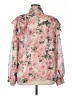 Express 100% Polyester Floral Pink Long Sleeve Blouse Size XL - photo 2
