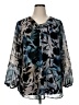 Calvin Klein 100% Polyester Blue 3/4 Sleeve Blouse Size 1X - photo 1