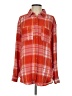 Pilcro Plaid Orange Long Sleeve Button-Down Shirt Size S - photo 1