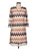 Tacera 100% Polyester Chevron-herringbone Tan Casual Dress Size L - photo 1