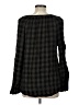 BeachLunchLounge 100% Rayon Checkered-gingham Black Long Sleeve Blouse Size L - photo 2