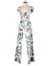 Eye Candy Floral White Jumpsuit Size S - photo 1