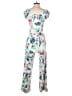 Eye Candy Floral White Jumpsuit Size S - photo 2