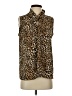 Unbranded 100% Polyester Animal Print Brown Sleeveless Blouse Size S - photo 1