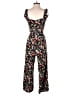 Ann Taylor LOFT 100% Rayon Floral Black Jumpsuit Size 00 - photo 2
