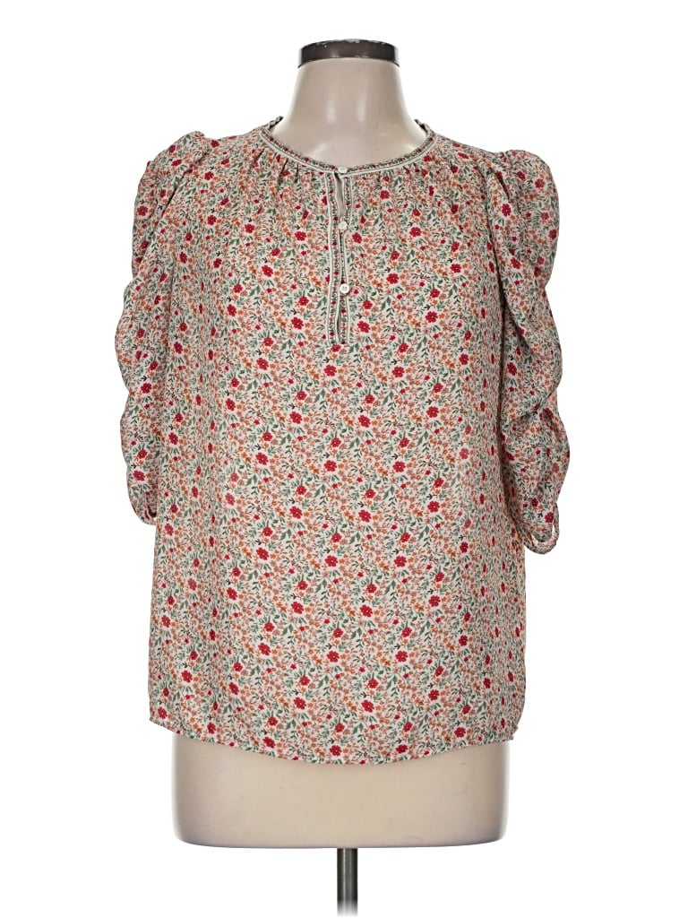 Pre-owned Max Studio 3/4 Sleeve Blouse In Gray