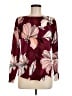 Chico's Floral Burgundy Pullover Sweater Size Med (1) - photo 1