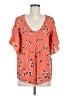 Maeve 100% Rayon Orange Short Sleeve Blouse Size 8 - photo 1