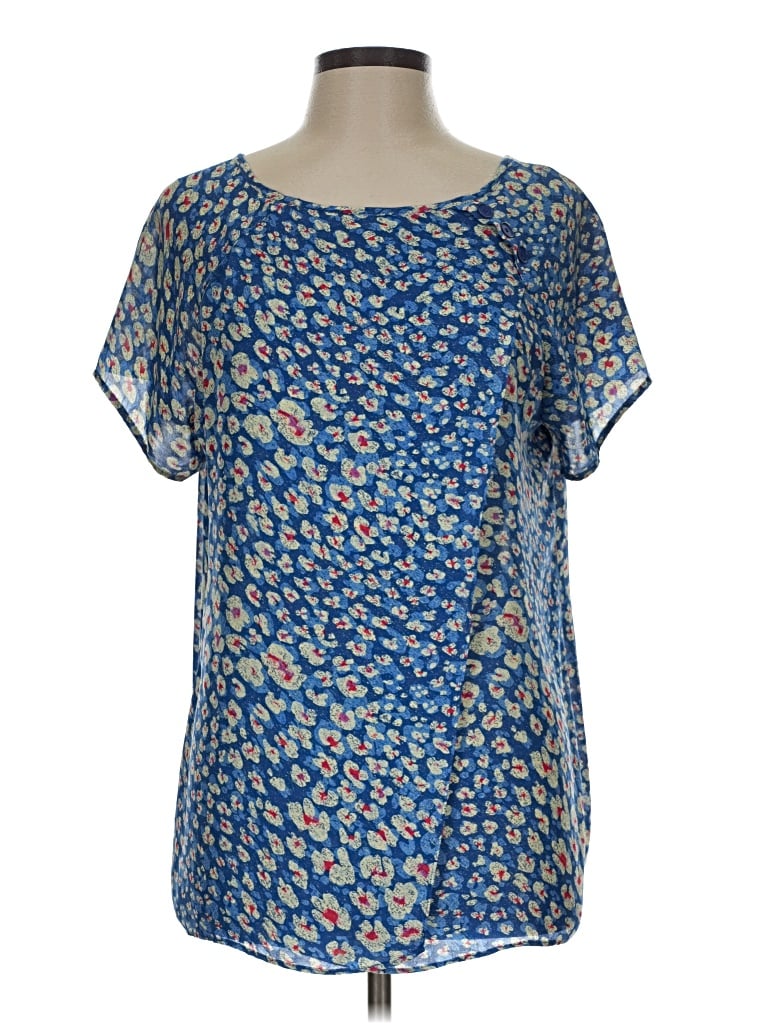 Pre-owned Cabi Short Sleeve Blouse In Blue