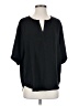 Assorted Brands 100% Polyester Black Short Sleeve Blouse Size S - photo 1