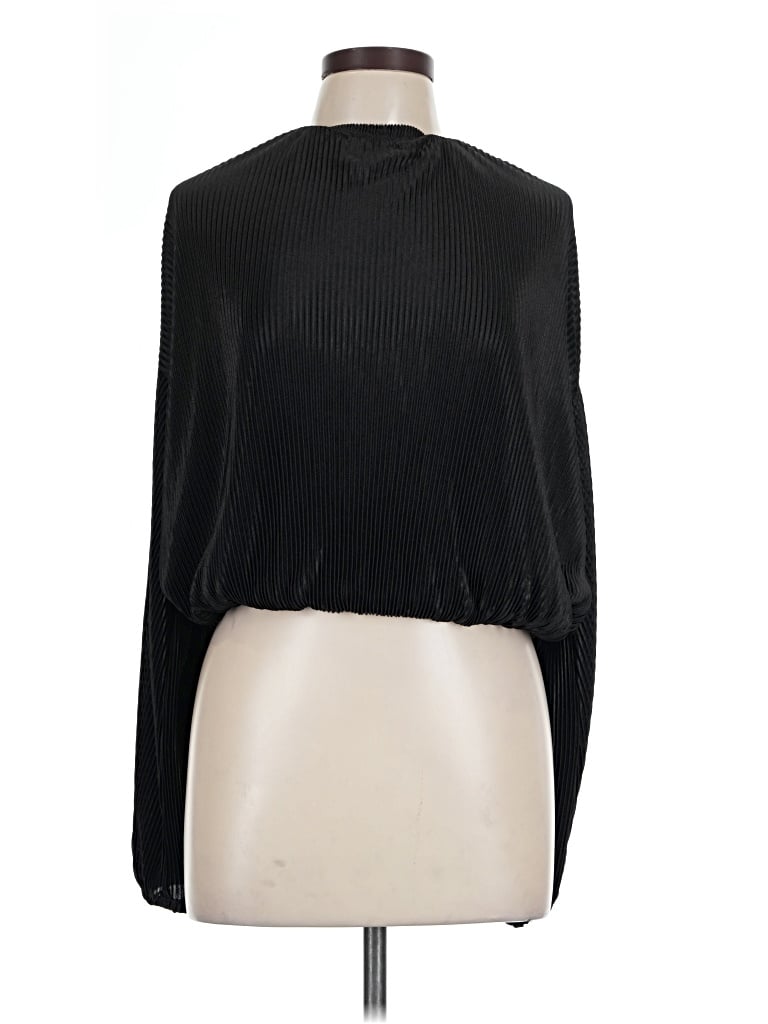 Pre-owned Astr Long Sleeve Blouse In Black