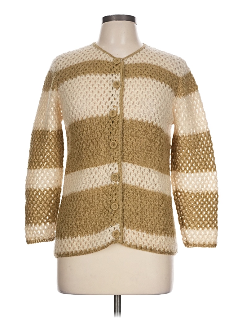Pre-owned Assorted Brands Cardigan Sweater In Tan