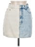 Pull&Bear 100% Cotton Color Block White Denim Skirt Size M - photo 1