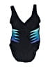 Longitude Graphic Black One Piece Swimsuit Size 8 - photo 1