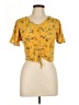 Bongo Yellow Short Sleeve Blouse Size L - photo 1