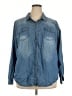 Torrid 100% Cotton Blue Long Sleeve Button-Down Shirt Size 3X Plus (3) - photo 1
