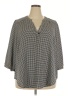 Torrid 100% Polyester Houndstooth Black 3/4 Sleeve Blouse Size 2X Plus (2) - photo 1
