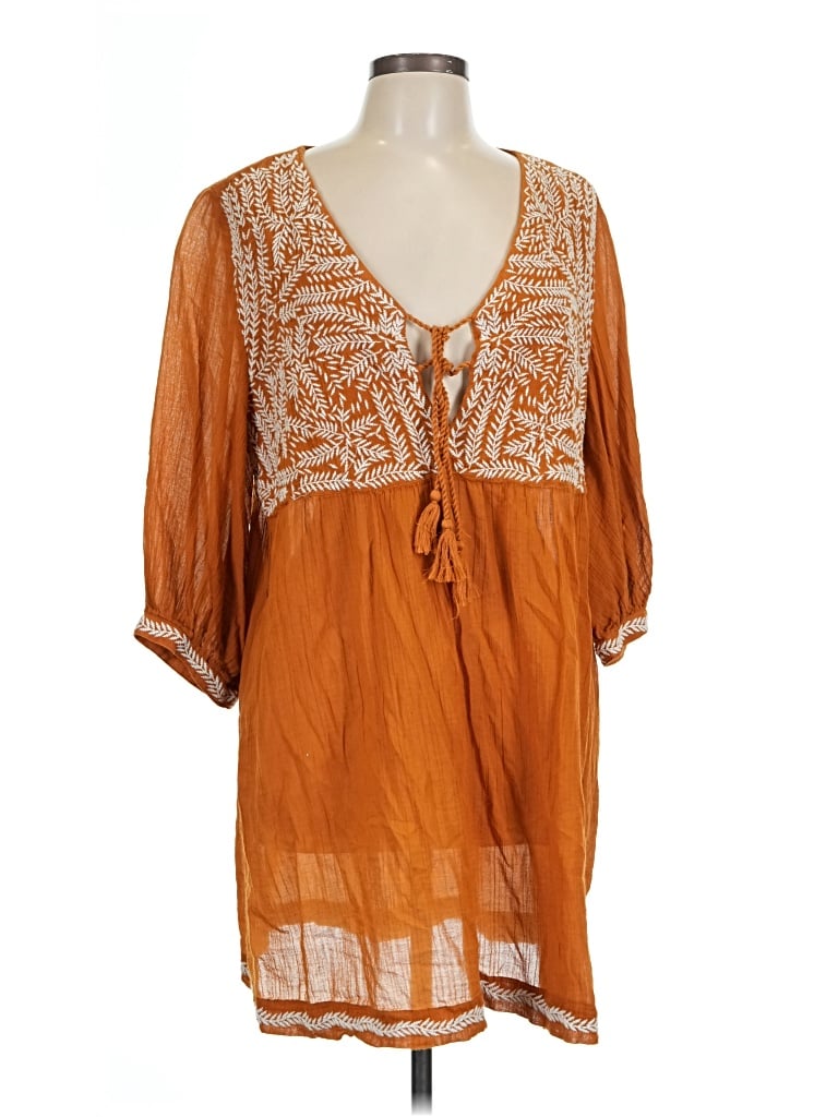 Pre-owned Garnet Hill Casual Dress In Orange