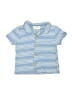 Rabbit Bear 100% Organic Cotton Stripes Blue Short Sleeve Button-Down Shirt 9-12 MO / 12 MO - photo 1